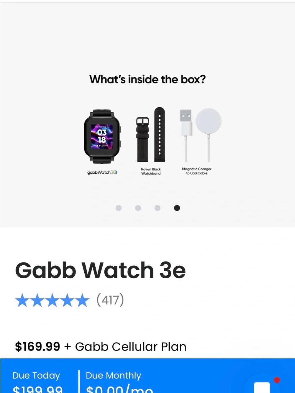 EUC/like new Gabb Watch 3e — Black (kids)
